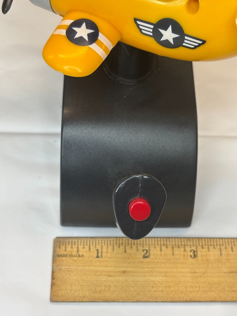 Animatronic Yellow Fighter Pilot Plane Blaster Toy with Motion Features