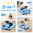 Electric Go Kart Toy Car with Remote Control and Cleaning Fun - Blue 12V