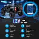12V Battery-Powered Black Kids Ride-On Truck with Remote Control, MP3, LED Lights, USB, and Cover