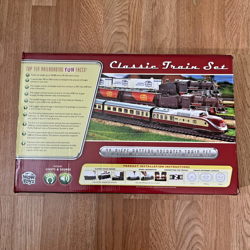 20-Piece Classic Train Set with Over 14 ft of Track
