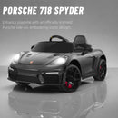 Porsche 718 12V Electric Ride-On Car for Kids - Black