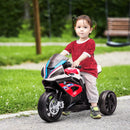 Red 3-Wheel Electric Motorcycle for Kids with Music and Headlights