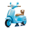 Blue 12V Electric Scooter for Kids 3-6 Years with Backrest and Bluetooth Music