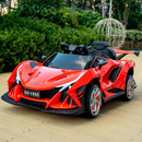 12V Remote-Controlled Electric Car for Kids with LED Lights & Bluetooth - Red
