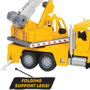 7-Inch Crane Truck Playset Featuring Lights, Sounds, and Articulated Components