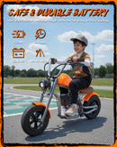 UL Approved Electric Mini Chopper Motorcycle for Kids 5-8 Years, 160W, 3 Speed