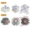 6-Piece Tire Coupler and Axle Connector Set with Motor Assembly and Traction Bands