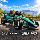 Aston Martin AMR26 24V Green Electric Ride-On Car for Kids with Remote Control and Bluetooth