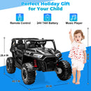 Blue 24V Electric 2-Seater Kids Ride-On Truck with Remote Control and 4WD