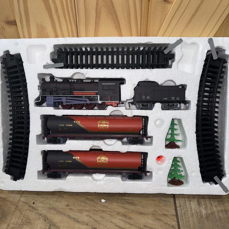Scout Series Classic Battery Operated Steam Engine Train Set with Tank Car