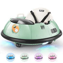 12V Green Toddler Bumper Car with Remote Control, 360 Spin and LED Lights