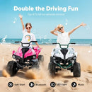 Pink 24V Heavy-Duty 4WD Iron-Frame ATV for Big Kids - 2 Seater