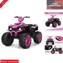Pink 12V Electric Kids ATV Ride-On Car with LED Lights, Horn, Music, and USB