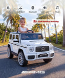 Mercedes-Benz AMG G63 12V Bluetooth Remote Control Ride-On Car for Kids - White