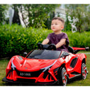 12V Remote-Controlled Electric Car for Kids with LED Lights & Bluetooth - Red