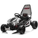 24V Kids Drift Go Kart with 400W Power, Roll Cage, Safety Harness, and Bluetooth Music System
