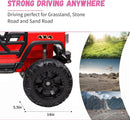 Red 2-Seat Electric Ride-On Truck for Kids with Remote Control, Dual Speeds, and Music