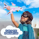 Illuminated Airplane Toy with Bump & Go Features, LED Lights, and Takeoff Sounds