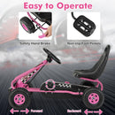 Costzon Kids' 4-Wheel Pedal Go Kart with Adjustable Seat and Handbrake in Pink