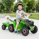 Children's 6V Battery-Operated Electric ATV with Detachable Trailer