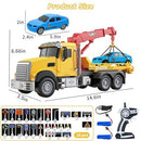 2.4GHz Kids' Remote Control Tow Truck – RC Log Truck with Race Car, 4-in-1