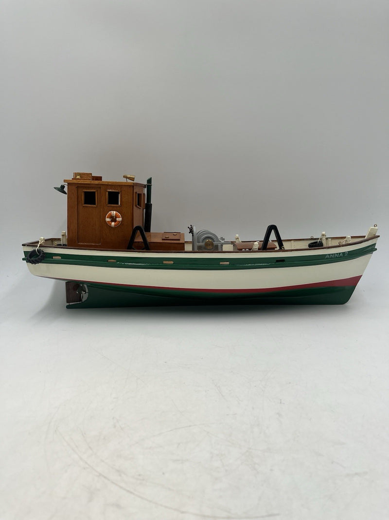 Handcrafted Wooden Boat Anna 2 with Green Trim
