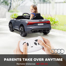 12V Gray Audi RS e-tron GT Ride-On Car with Remote Control and Suspension for Kids