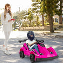 Pink 4-Wheel RC Go Kart for Kids with Music and Bumper - 6V Battery Powered