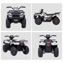 Aosom 12V Kids Ride-On ATV with Headlight, 2.5MPH, White