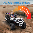 White Dual Motor 24V 2-Seater Kids Ride-On Car with Remote Control and Spring Suspension