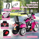 Charming 6V Kids' Chopper Motorcycle with Horn & Headlight in Rose Red