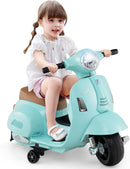 Licensed Vespa Toddler Ride-On Motorcycle with LED Lights and Training Wheels