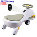 12V Electric Wiggle Ride-On Car for Kids with Quiet Motor, Dual Speeds, LED Lights, and Bluetooth