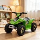 6V Green Children's Electric Quad ATV with Forward and Reverse Controls