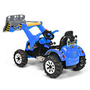 Battery Operated Blue Ride-On Excavator Truck with Front Loader Digger for Kids
