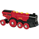 Electric Toy Train Engine with Lights and Sounds for Wooden Tracks