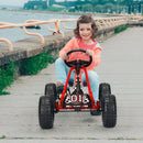 Babyjoy Red Kids Pedal Go Kart with Adjustable Seat and Handbrake