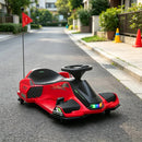 Red 12v Electric Drift Go Kart: Fun Ride-On Toy for Kids with Soft Start and Music Features