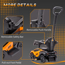 Lamborghini Orange 2-in-1 Ride-On Push Car for Toddlers Ages 1-3