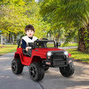 12V Electric Red Ride-On Truck for Kids with Remote Control, Lights, and Music