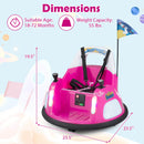 Battery-Powered Pink Bumper Car with 360° Spin & Remote for Kids Ages 1.5-6