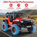 24V Children’s Electric Ride-On Car with Remote Control, Bluetooth Connectivity, LED Lights, and Horn