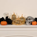 Illuminated Gold Mercury Pumpkin Trio