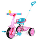 KRIDDO Pink Duck Bell 2-in-1 Tricycle for Toddlers 18 Months to 3 Years
