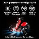 12V Electric Go Kart for Kids with Foldable Design, Adjustable Seat, and 4 Non-Slip EVA Wheels for Outdoor Fun