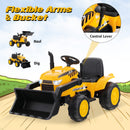 12V Electric Ride-On Excavator Digger Toy with Lights and Music for Kids