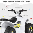 6V Electric 4-Wheel Ride-On Quad ATV for Toddlers - White