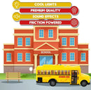 ArtCreativity 11" Yellow School Bus Toy with Friction Power, Lights, and Sounds