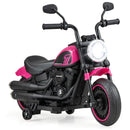 Blue Kids Electric Motorcycle Featuring Training Wheels and LED Headlights
