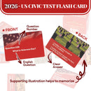 2026 US Citizenship Study Cards with 128 Civics Q&A for USCIS